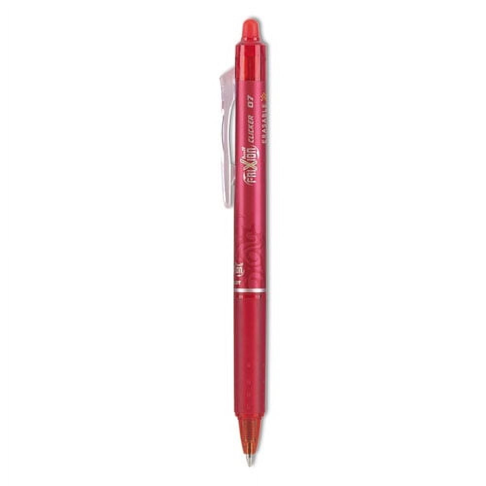 Frixion Clicker Erasable Gel Pen, Retractable, Fine 0.7 Mm, Red Ink, Red Barrel | Bundle of 2 Dozen