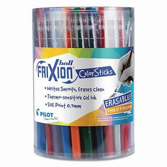 Frixion Colorsticks Erasable Gel Pen - Fine 0.7 mm - Assorted Ink & Barrel Color - Pack of 36