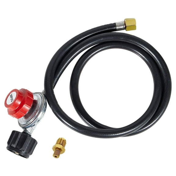 Frizi Propane Hose with Regulator,4.1ft Hose - 0-20 PSI Adjustable Gas Burner Connector, QCC-1/Type 1 Tank Fitting, Heavy-Duty Brass & PVC for Grill, Stove, Turkey Fryer - Safe&Secure Connection