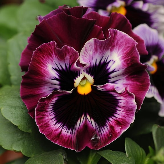 Frizzle Sizzle Raspberry Pansy 25 Seeds | Ruffled Viola, Rare Variety