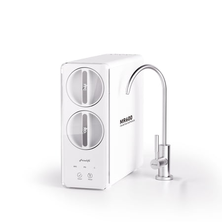 Frizzlife 0.0001µm Reverse Osmosis 600 GPD Water Filter System, NSF Certified TDS Reduction, 8-Stage Under Sink Tankless RO System, 3:1 Pure to Drain, Compact for Space Saving, BPA-Free MR600 White