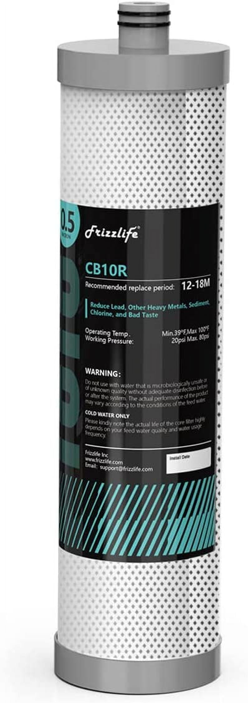 Frizzlife CB10R Replacement Filter Cartridge for DW10, DW10F, TW10