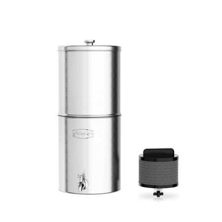 Frizzlife G190 Gravity-Fed Water Filter System, NSF Certified Element Reduces 99% Chlorine, Bad Taste & Odor, 10+ Impurities, 304 Stainless Steel Countertop System for Home and Outdoor, 1.75G price history and forecast - Frizzlife G190-STANDARD