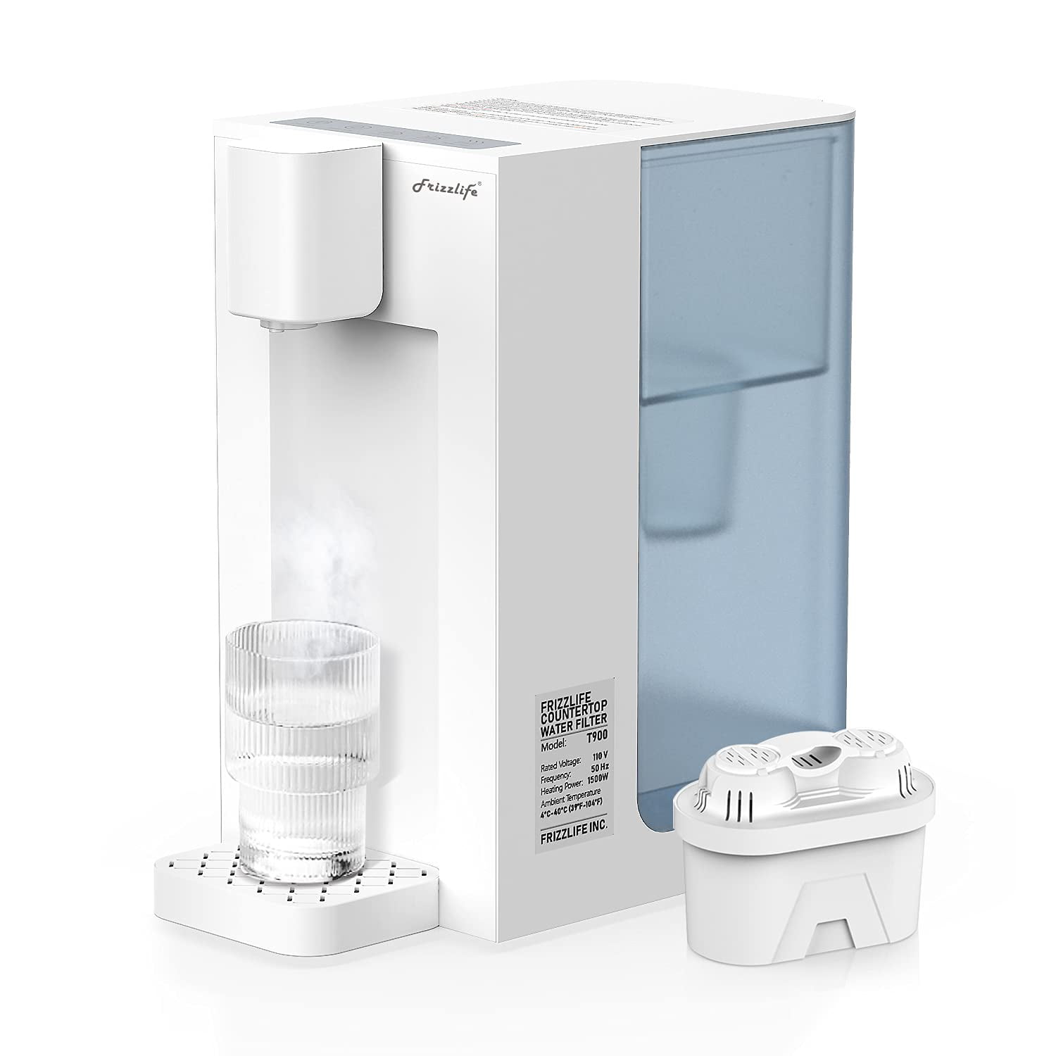 Frizzlife T900 Countertop Water Filtration System, Instant Hot Water Filter Dispenser