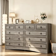 Frmobepts 10 Drawer Double Dresser for Bedroom, 55" Wide Dressers & Chests of Drawers with Large Capacity Storage, Dresser for Bedroom,Gray
