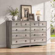 Frmobepts 10 Drawer Dresser for Bedroom, Dresser TV Stand, Chest of Drawers for Storage and Organization, Gray
