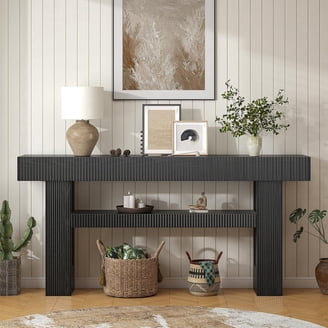 Costway Farmhouse Console Table, Entryway Sideboard with 3 Drawers