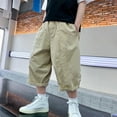thumbnail image 1 of Frnrwgo Boys' Cargo Shorts Knee Length Baggy Elastic Waist Multi-Pocket Breathable Lightweight Summer Beach Pants, 1 of 5