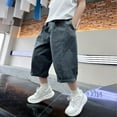 thumbnail image 1 of Frnrwgo Boys' Cargo Shorts Knee Length Baggy Elastic Waist Multi-Pocket Breathable Lightweight Summer Beach Pants, 1 of 5