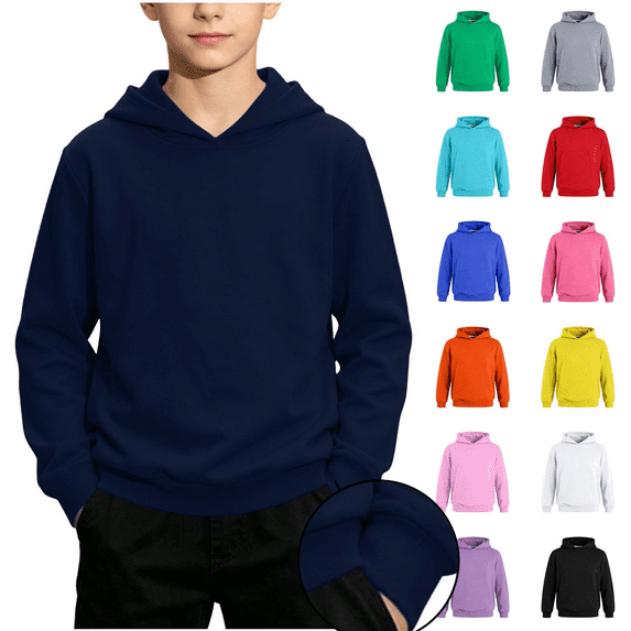 Frnrwgo Boys Hoodie 1-15Y Long Sleeve Lightweight Pullover Casual Sweatshirt for Daily