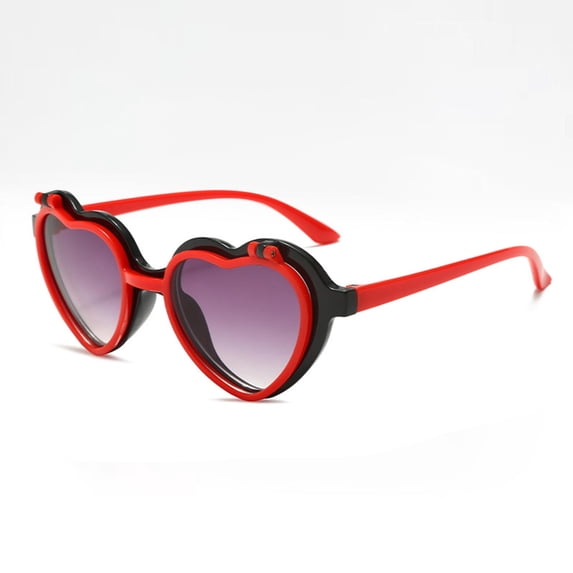 Frnrwgo Girls Boys Heart Shape Sunglasses UV Protection Outdoor Fashion Glasses for Kids Ages 2-12