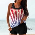 thumbnail image 1 of Frnrwgo Independence Day Tankini Swimsuits for Women, High-waisted Patriotic Print Top with Boyshorts, Two-piece Summer Padded Swimwear Sets, 1 of 4