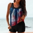 thumbnail image 1 of Frnrwgo Independence Day Tankini Swimsuits for Women, High-waisted Patriotic Print Top with Boyshorts, Two-piece Summer Padded Swimwear Sets, 1 of 4