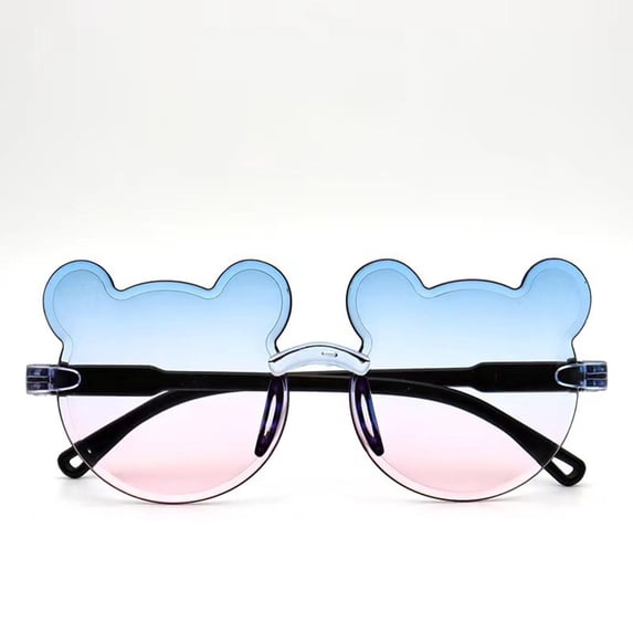 Frnrwgo Kids Bear Frame Sunglasses Gradient UV Protection Cartoon Glasses for Girls Boys Ages 2-12