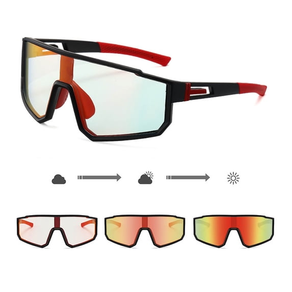 Frnrwgo Kids Windproof Goggles Color Change Polarized Boys Girls Glass UV Protection Outdoor Sports Cycling Glasses Ages 3-15