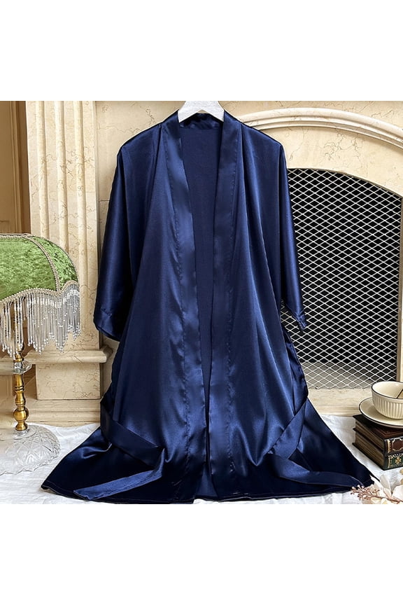 Kimono Robe for Women Silk V Neck Belted Ladies Satin Sleepwear for Bridal Wedding Party