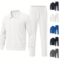thumbnail image 1 of Frnrwgo Men's 2-Piece Athletic Set Loose Fit Full Zip Breathable Comfortable Lightweight Tracksuit Casual Outfit with Pockets, 1 of 8