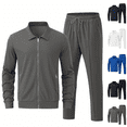 thumbnail image 1 of Frnrwgo Men's 2-Piece Athletic Set Loose Fit Full Zip Breathable Comfortable Lightweight Tracksuit Casual Outfit with Pockets, 1 of 6