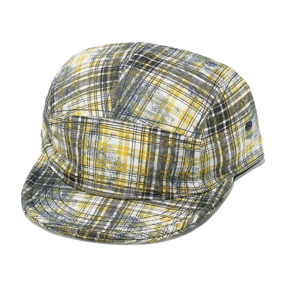 Frnrwgo Men’s Baseball Cap Soft Top Flat Brim Plaid Breathable Adjustable Summer Hat