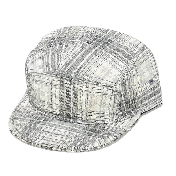 Frnrwgo Men’s Baseball Cap Soft Top Flat Brim Plaid Breathable Adjustable Summer Hat