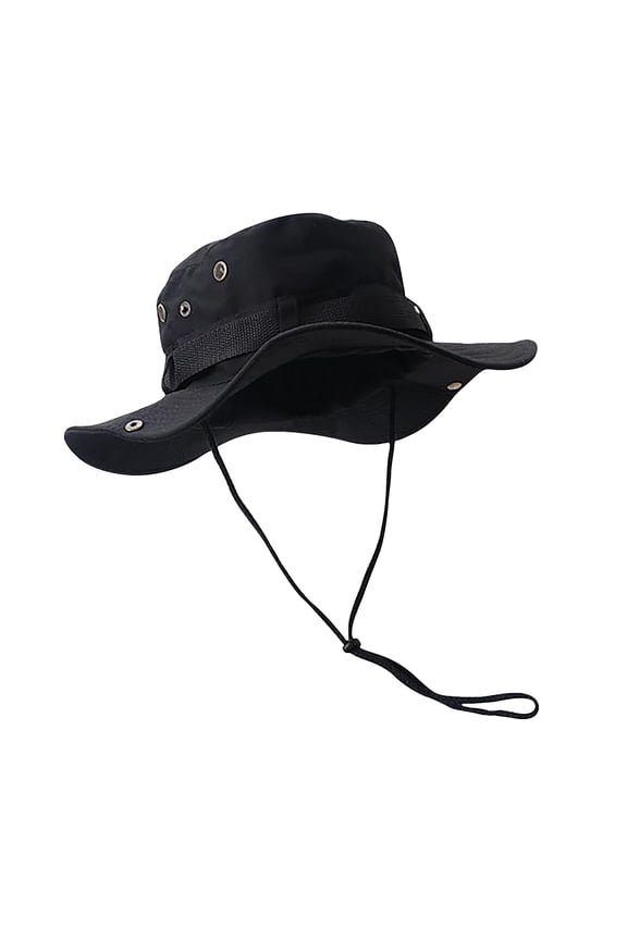Mens Bucket Hat Wide Brim Drawstring Fishing Hiking Outdoor Sun Cap