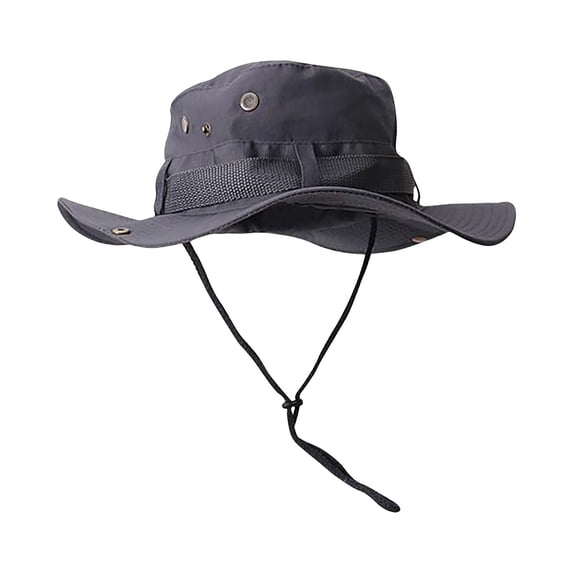 Frnrwgo Men’s Bucket Hat Wide Brim Drawstring Fishing Hiking Outdoor Sun Cap