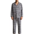 thumbnail image 1 of Frnrwgo Men's Cotton 2-Piece Pajama Set Long Sleeve Top and Pants Button Front Soft Breathable Loungewear Sleepwear, 1 of 6