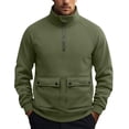 thumbnail image 1 of Frnrwgo Men's Half Zip Pullover Sweatshirt Heavyweight Regular Fit Dual Button Pockets Stand Collar Fall Winter Casual Top, 1 of 7