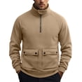 thumbnail image 1 of Frnrwgo Men's Half Zip Pullover Sweatshirt Heavyweight Regular Fit Dual Button Pockets Stand Collar Fall Winter Casual Top, 1 of 7