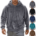 thumbnail image 1 of Frnrwgo Men's Hoodie Double-Sided Fleece Loose Fit Winter Casual Pullover with Kangaroo Pocket, 1 of 9