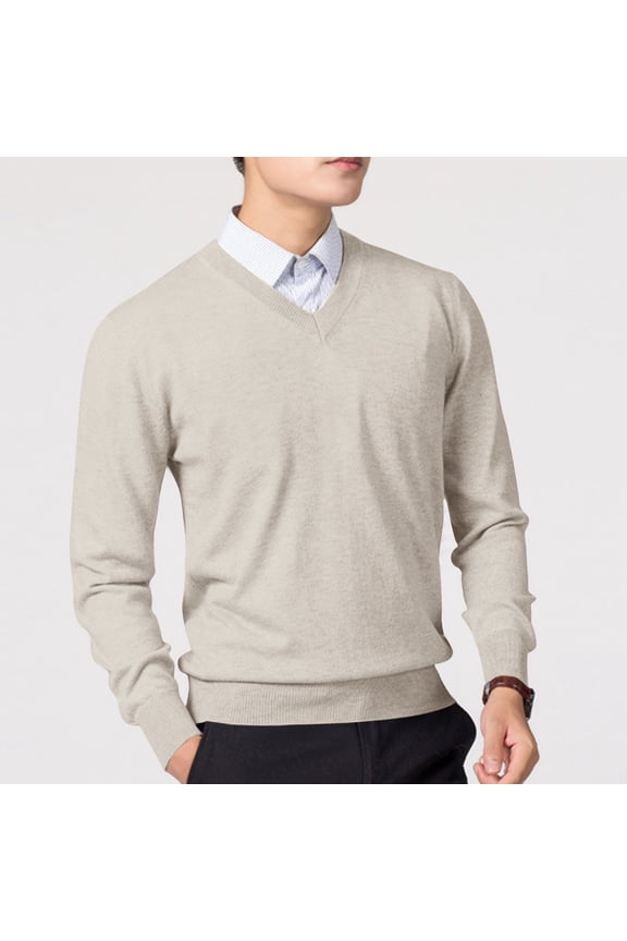 Men's Knit Sweater Anti Pilling V Neck Slim Fit Soft for Weekend
