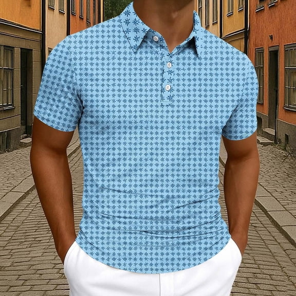 Frnrwgo Men's Short Sleeved Plaid Shirts Regular Fit Collared Button Up Lightweight Casual Business Summer Tops