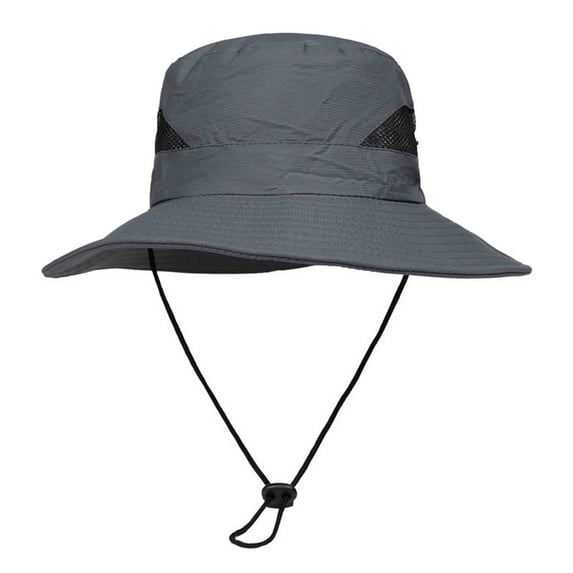 Frnrwgo Men’s Sun Hat Adventure Camping Wide Brim Breathable Packable Drawstring Safari Cap