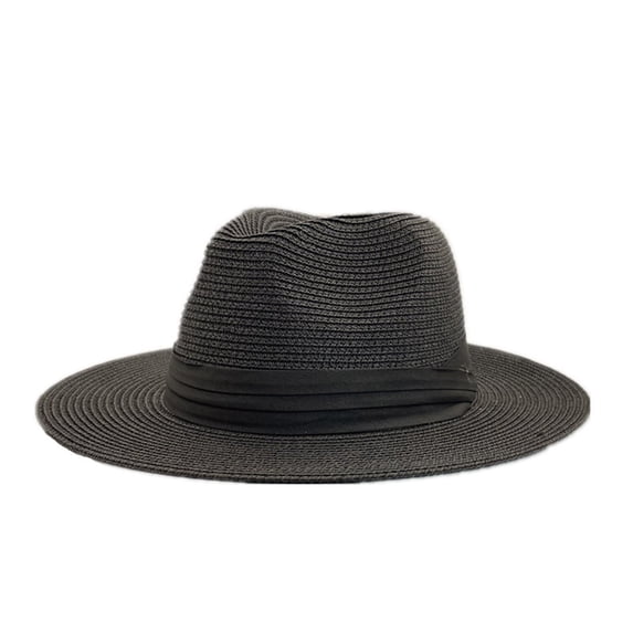 Frnrwgo Men’s Sun Hat Wide Brim Woven Straw Beach Outdoor Summer Cap