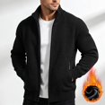 thumbnail image 1 of Frnrwgo Men's Sweater Cardigan Fleece Lined Stand Collar Thick Long Sleeve Solid Winter Casual Knit Outerwear, 1 of 6