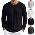 thumbnail image 1 of Frnrwgo Men's T-Shirt Regular Fit Long Sleeve Mesh Breathable Quick Dry Solid Color Athletic Gym Top, 1 of 7