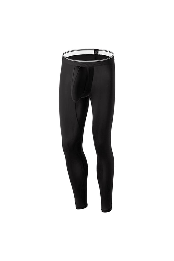 Men's Thermal Long Underwear Pants Mid Waist Plus Size Stretch Breathable Fall Winter Base Layer Bottoms