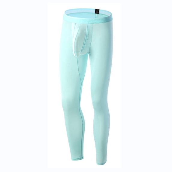 Frnrwgo Men's Thermal Long Underwear Pants Mid Waist Plus Size Stretch Breathable Fall Winter Base Layer Bottoms