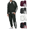 thumbnail image 1 of Frnrwgo Mens 2-Piece Hoodie and Jogger Pants Set Loose Fit Full Zip Casual Tracksuit Fall Winter Color Block Outfit with Pockets, 1 of 10