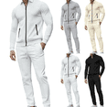 thumbnail image 1 of Frnrwgo Mens 2-Piece Tracksuit Jacket and Pants Set Loose Fit Color Block Raglan Sleeve Casual Fall Winter Outfit with Full zip, 1 of 7