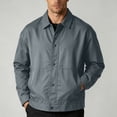 thumbnail image 1 of Frnrwgo Mens Jacket Loose Fit Button Front Patch Pocket Lapel Casual Spring Fall Outerwear, 1 of 8
