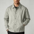 thumbnail image 1 of Frnrwgo Mens Jacket Loose Fit Button Front Patch Pocket Lapel Casual Spring Fall Outerwear, 1 of 5