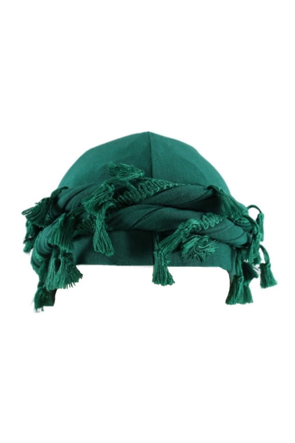 Mens Knit Beanie Satin Lining Twist Tassel Braided Turban Cap