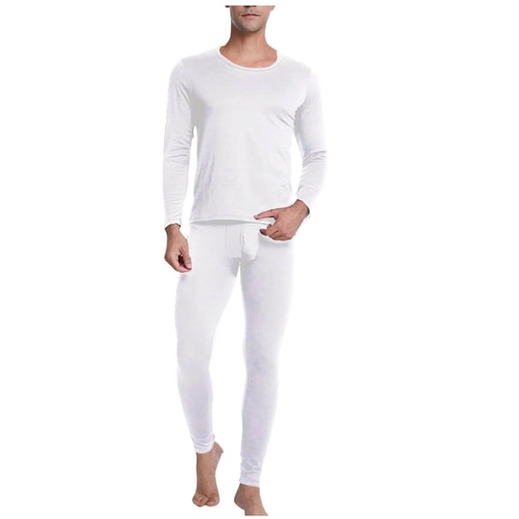 Frnrwgo Mens Lightweight Thermal Underwear Set Pullover Long Sleeve Soft Base Layer for Fall Spring Daily Wear