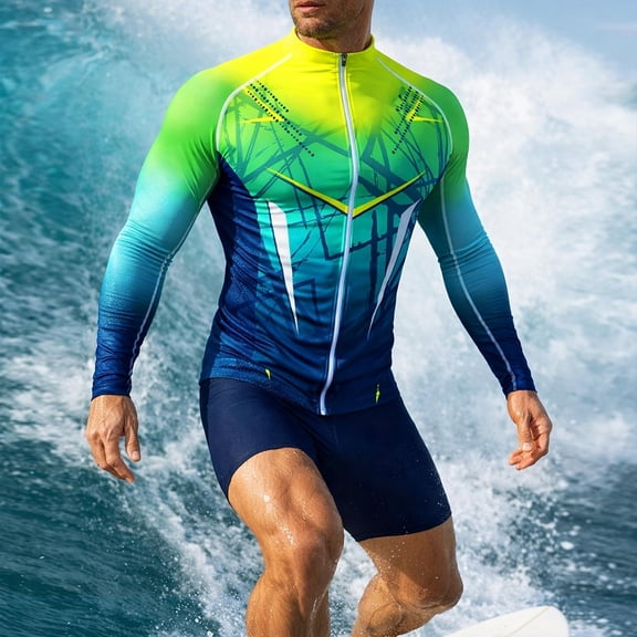 Frnrwgo Mens Surfing Sports Suit Stretchy Snug Fit Quick Dry Sun Protection for Swimming Surfing