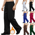 thumbnail image 1 of Frnrwgo Mens Sweatpants Fleece Lined Drawstring Waist Wide Leg Straight Casual Pants with Pockets, 1 of 8