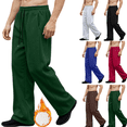 thumbnail image 1 of Frnrwgo Mens Sweatpants Fleece Lined Drawstring Waist Wide Leg Straight Casual Pants with Pockets, 1 of 8