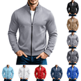 thumbnail image 1 of Frnrwgo Mens Sweatshirt Loose Fit Stand Collar Long Sleeve Solid Color Sports Casual Home Top, 1 of 10