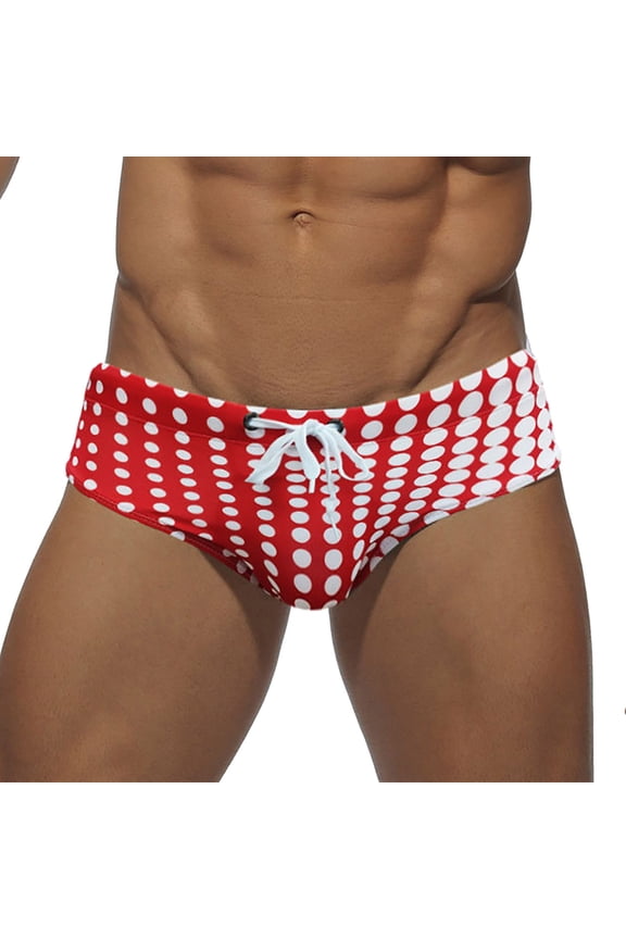 Mens Swim Underwear Low Rise Drawstring Quick Dry Breathable Lightweight Summer Active Swim Briefs