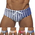 thumbnail image 1 of Frnrwgo Mens Swim Underwear Low Rise Drawstring Quick Dry Breathable Lightweight Summer Active Swim Briefs, 1 of 5
